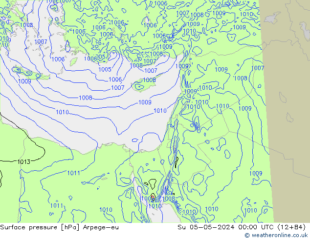 приземное давление Arpege-eu Вс 05.05.2024 00 UTC