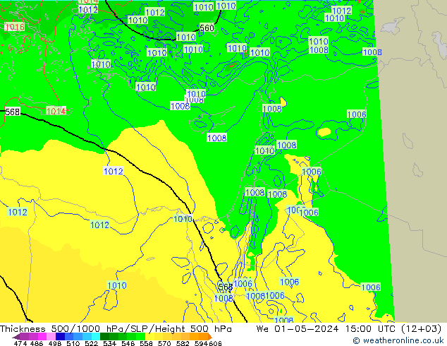 Thck 500-1000hPa Arpege-eu We 01.05.2024 15 UTC