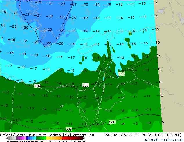 Height/Temp. 500 hPa Arpege-eu Su 05.05.2024 00 UTC