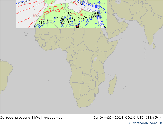 Luchtdruk (Grond) Arpege-eu za 04.05.2024 00 UTC