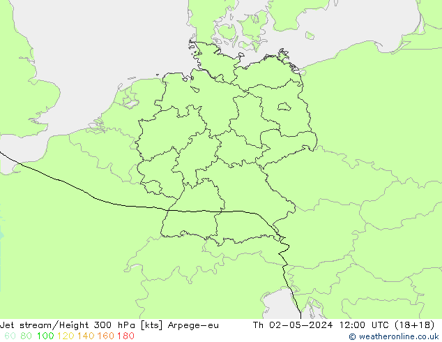 Jet stream Arpege-eu Qui 02.05.2024 12 UTC