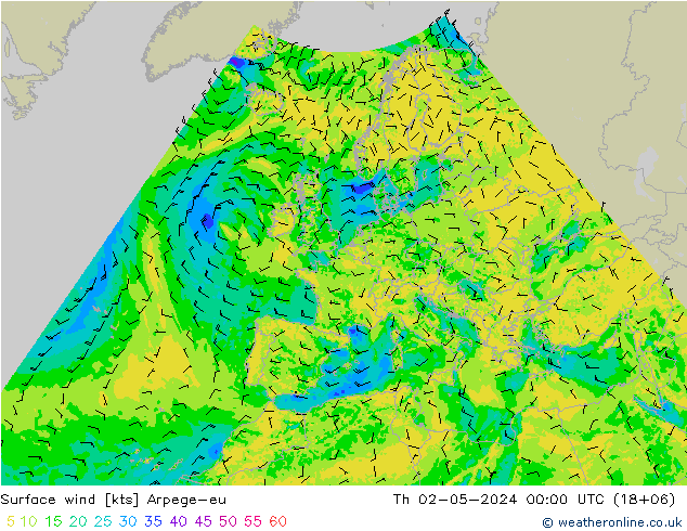  10 m Arpege-eu  02.05.2024 00 UTC