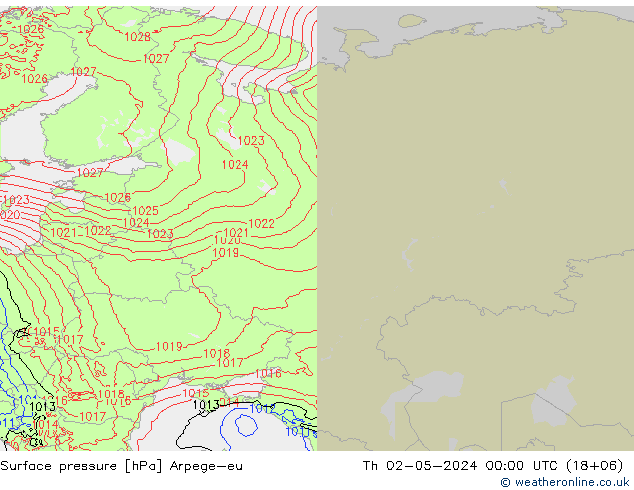 Luchtdruk (Grond) Arpege-eu do 02.05.2024 00 UTC