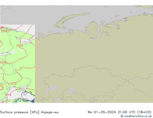 Yer basıncı Arpege-eu Çar 01.05.2024 21 UTC