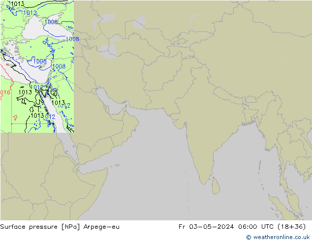 Atmosférický tlak Arpege-eu Pá 03.05.2024 06 UTC