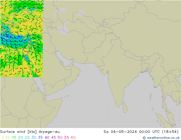 Vent 10 m Arpege-eu sam 04.05.2024 00 UTC