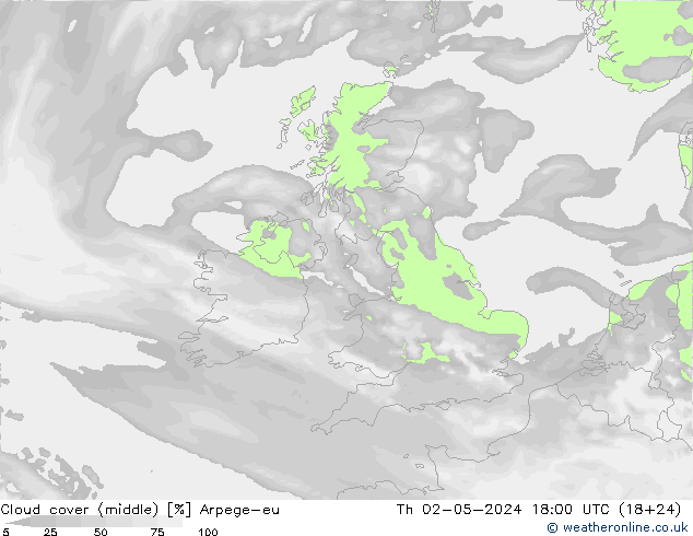 Nubi medie Arpege-eu gio 02.05.2024 18 UTC