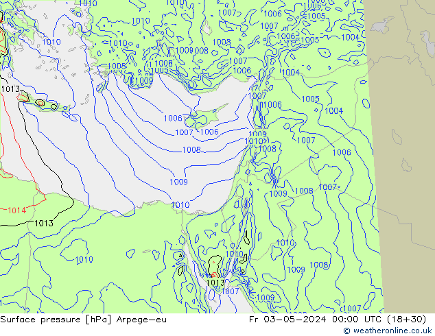 Yer basıncı Arpege-eu Cu 03.05.2024 00 UTC