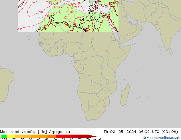 Maks. Rüzgar Hızı Arpege-eu Per 02.05.2024 06 UTC
