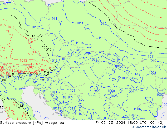 Bodendruck Arpege-eu Fr 03.05.2024 18 UTC