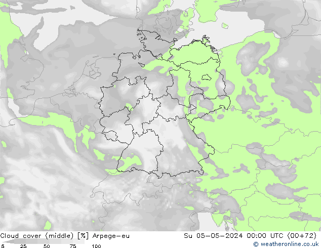 Bulutlar (orta) Arpege-eu Paz 05.05.2024 00 UTC