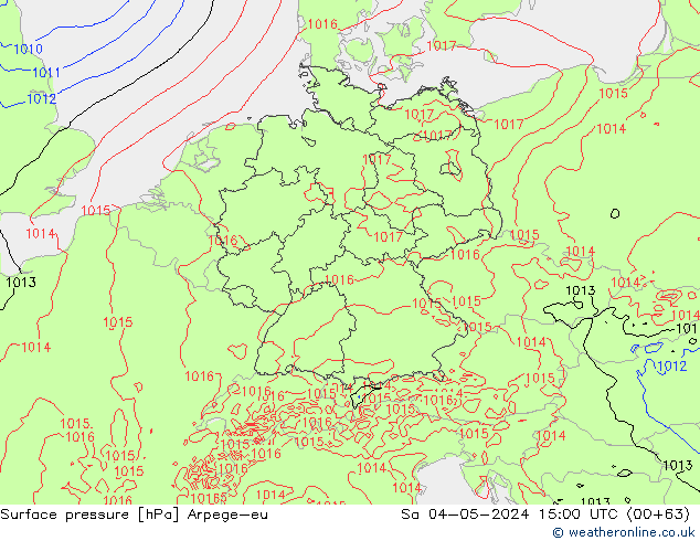 Yer basıncı Arpege-eu Cts 04.05.2024 15 UTC