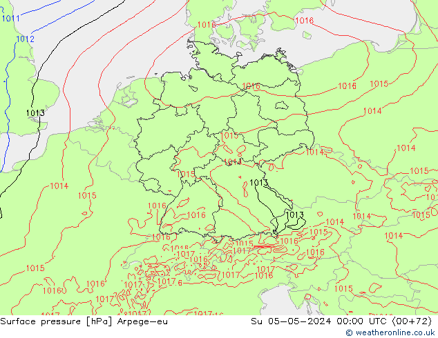 Luchtdruk (Grond) Arpege-eu zo 05.05.2024 00 UTC