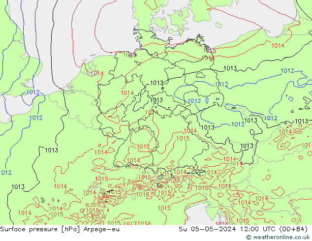pression de l'air Arpege-eu dim 05.05.2024 12 UTC