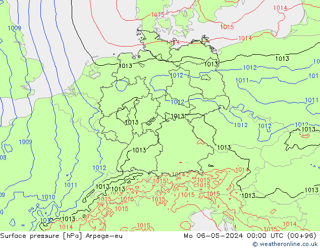 Atmosférický tlak Arpege-eu Po 06.05.2024 00 UTC