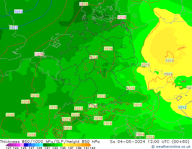 Thck 850-1000 hPa Arpege-eu So 04.05.2024 12 UTC