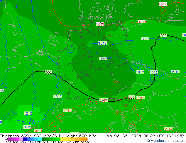 Thck 500-1000hPa Arpege-eu  06.05.2024 00 UTC