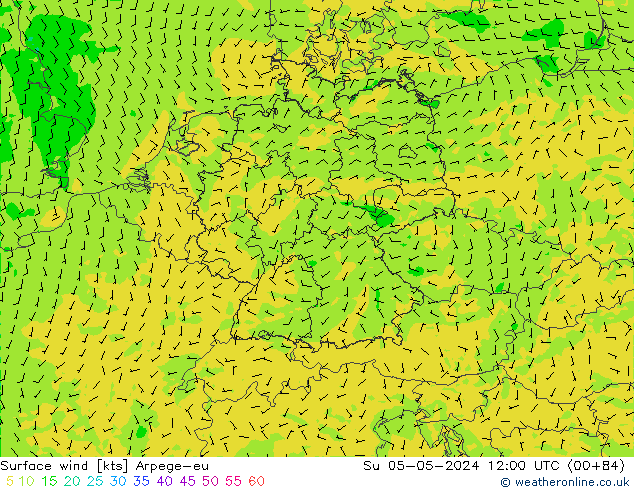 Bodenwind Arpege-eu So 05.05.2024 12 UTC