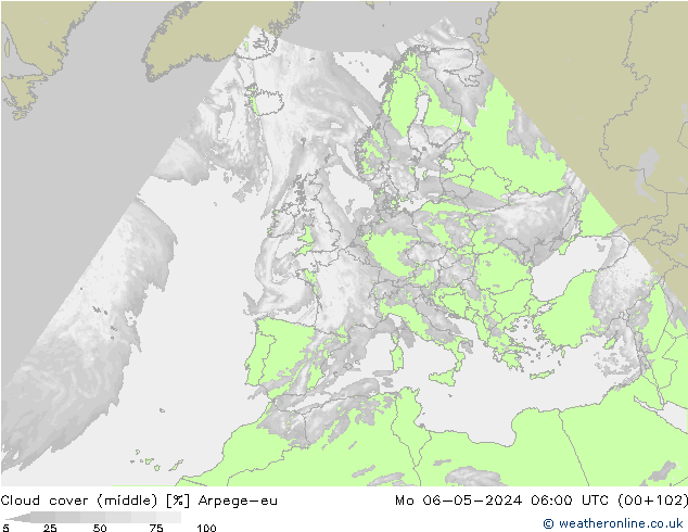 Bewolking (Middelb.) Arpege-eu ma 06.05.2024 06 UTC