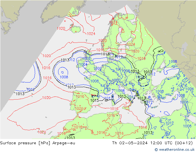 Yer basıncı Arpege-eu Per 02.05.2024 12 UTC