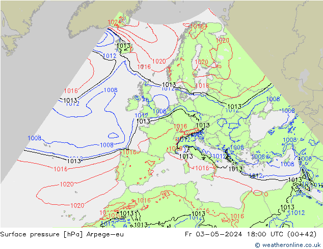 pression de l'air Arpege-eu ven 03.05.2024 18 UTC