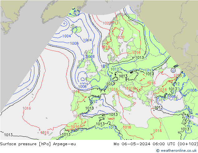 Luchtdruk (Grond) Arpege-eu ma 06.05.2024 06 UTC