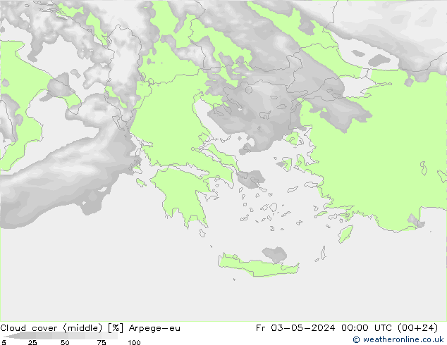 Nubi medie Arpege-eu ven 03.05.2024 00 UTC
