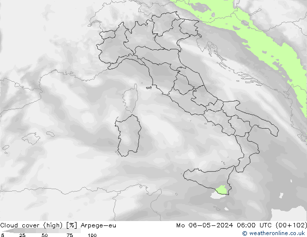 Bulutlar (yüksek) Arpege-eu Pzt 06.05.2024 06 UTC