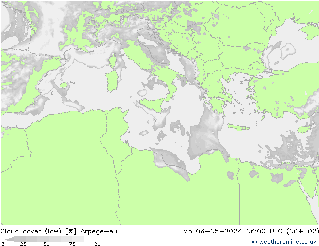 Bulutlar (düşük) Arpege-eu Pzt 06.05.2024 06 UTC