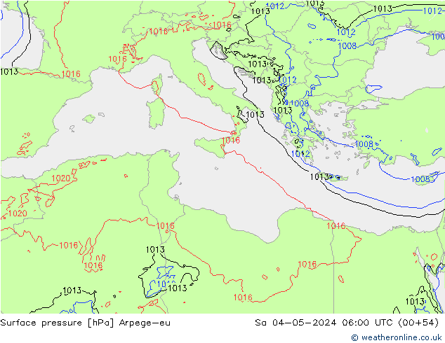 Luchtdruk (Grond) Arpege-eu za 04.05.2024 06 UTC