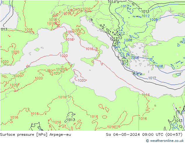 Luchtdruk (Grond) Arpege-eu za 04.05.2024 09 UTC