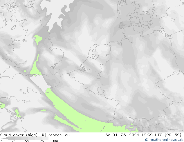 Nubes altas Arpege-eu sáb 04.05.2024 12 UTC