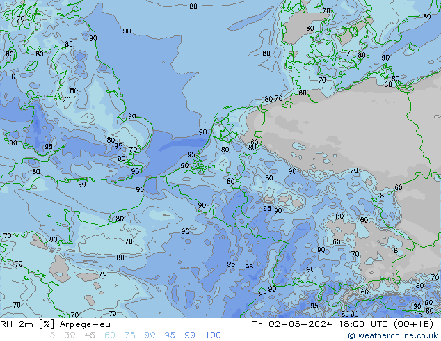 RH 2m Arpege-eu Th 02.05.2024 18 UTC
