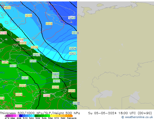 Thck 500-1000hPa Arpege-eu Su 05.05.2024 18 UTC