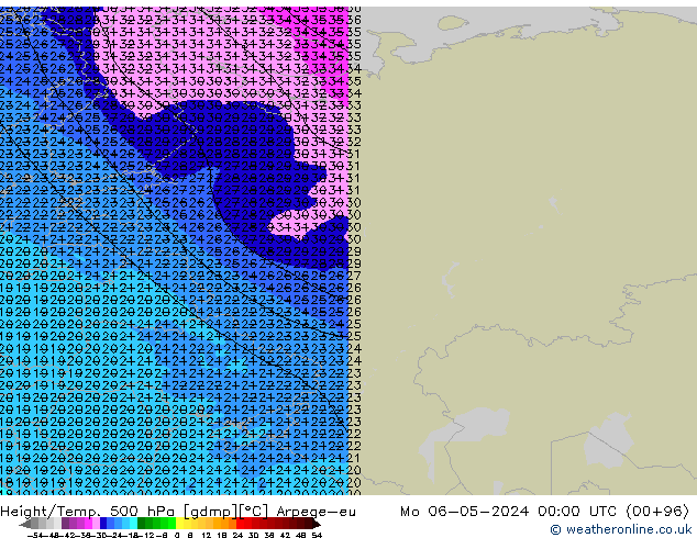 Height/Temp. 500 hPa Arpege-eu pon. 06.05.2024 00 UTC