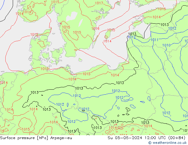 Surface pressure Arpege-eu Su 05.05.2024 12 UTC
