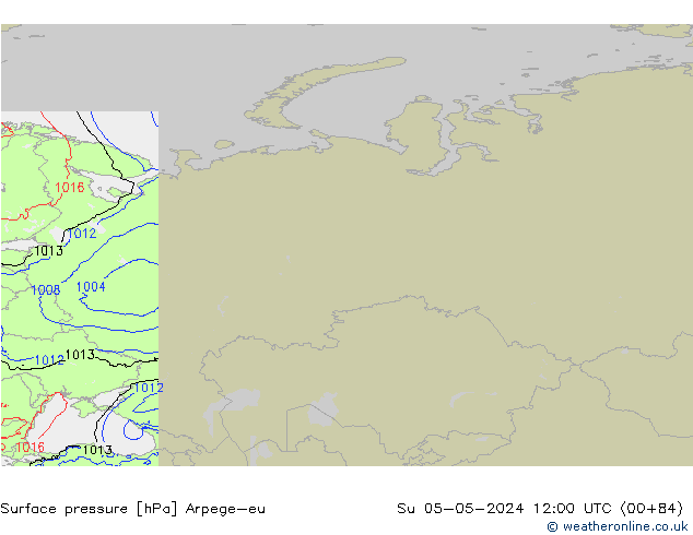 Luchtdruk (Grond) Arpege-eu zo 05.05.2024 12 UTC