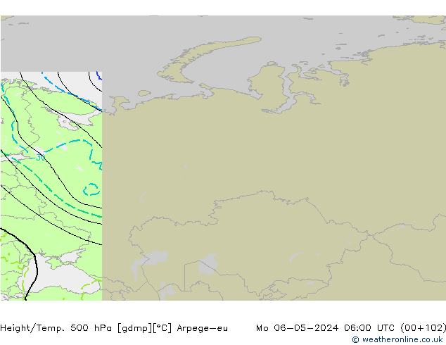 Géop./Temp. 500 hPa Arpege-eu lun 06.05.2024 06 UTC