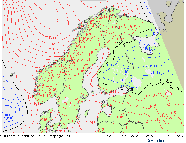 Bodendruck Arpege-eu Sa 04.05.2024 12 UTC