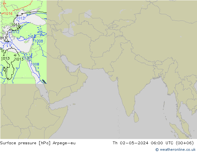 地面气压 Arpege-eu 星期四 02.05.2024 06 UTC