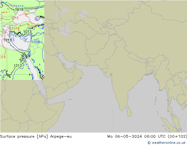 Pressione al suolo Arpege-eu lun 06.05.2024 06 UTC