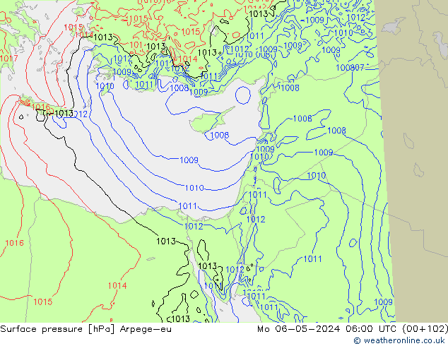 pression de l'air Arpege-eu lun 06.05.2024 06 UTC