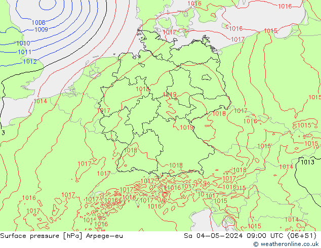pressão do solo Arpege-eu Sáb 04.05.2024 09 UTC