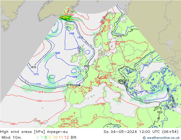 Windvelden Arpege-eu za 04.05.2024 12 UTC