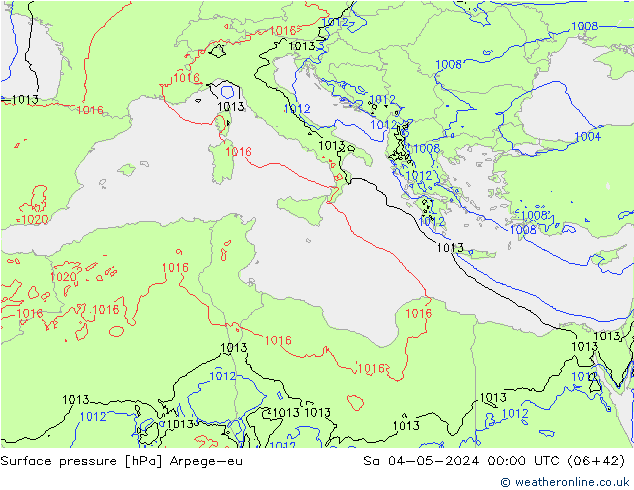 Surface pressure Arpege-eu Sa 04.05.2024 00 UTC