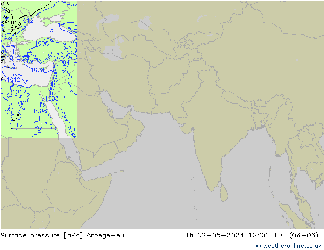 Presión superficial Arpege-eu jue 02.05.2024 12 UTC