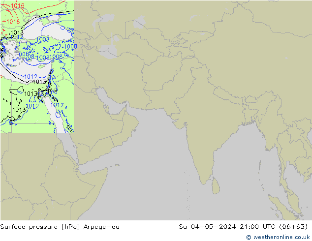 Surface pressure Arpege-eu Sa 04.05.2024 21 UTC