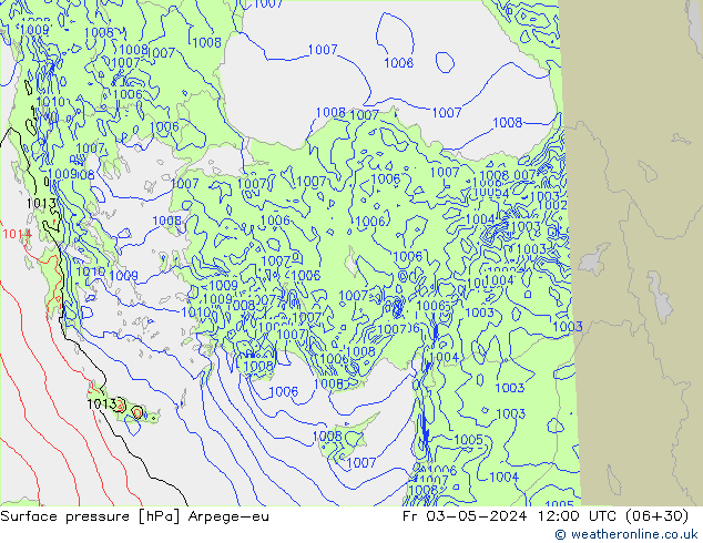 Bodendruck Arpege-eu Fr 03.05.2024 12 UTC