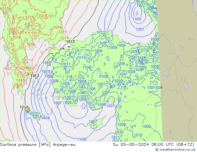 pression de l'air Arpege-eu dim 05.05.2024 06 UTC