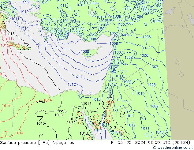 Yer basıncı Arpege-eu Cu 03.05.2024 06 UTC